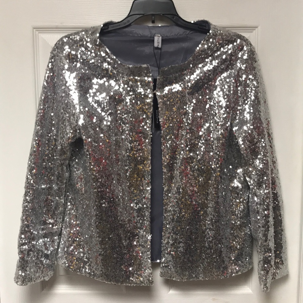 Silver Sequin Blazer